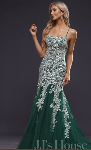 House green tulle white - green,
